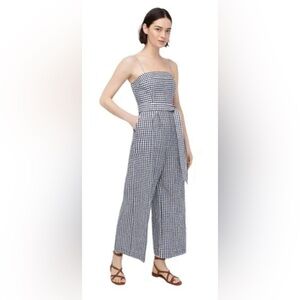 💥PRICE DROP💥 Tie Waist Gngham Linen Jumpsuit